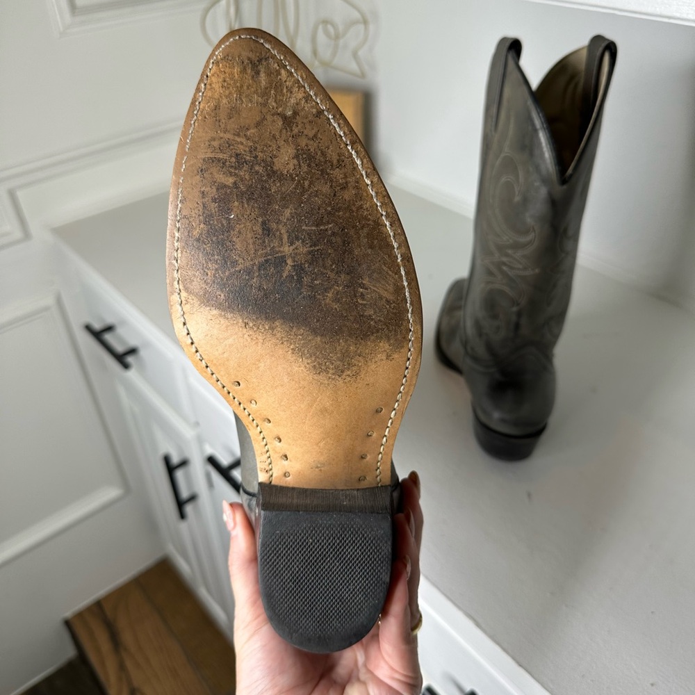 **SOLD**Acme Vintage Marbled Smoky Gray Western Cowboy Boots – Size Men's 8D - Picture 7 of 8